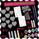 Heart Rock Painting Kit for Kids Ages 4-12, Glow-in-the-Dark STEM Craft Set