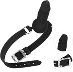 Realistic Silicone Dildo Gag with Adjustable Strap for Bondage Play