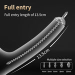 5.3" Male Bdsm Electric Shock Urethral Dilator Plugs Set, Stainless Steel Flexible Beads E-Stim Urethral Sound Dilator Metal Urethral Penis Plug Urethral Sounds Masturbation Rod Sex Toys (8Mm)