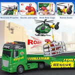 Toddler Truck Boy Toys, Large Dino Truck Toy With Helicoper And Dinosaur, 3 In 1 Boy Toy For 3 4 5 6 7 Year Old, Christmas Birthday Gifts For Kids 3 4 5 6 Years Old