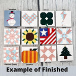 Interchangeable Barn Quilt Sign Kit | Wood Barn + 12 Mini Quilt Tiles