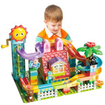 Kid Marble Run Building Blocks With Elevator Spiral Lift,Gift Toy Bricks Marble Maze Ball Race Track Set With Motorized Elevator,Big Blocks Educational Stem For 3 4 5 6 7 8 Year Old Boys Girls