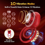 Vibrating Cock Ring,Pleasure Penis Ring Vibrator Couples Adult Sex Toys For Women Men,Adult Toys For Men Women, Medical Silicone Couples Sex Toys (Rose)