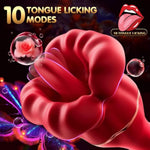 Vibrator Dildo Sex Toys For Women - Rose Sex Toy Clitoral Vibrators With 10 Tongue Licking & 10 Vibration Modes Clit G Spot Anal Vagina Nipple Female Sex Toys, Adult Toy Couples Sex Toys For Women