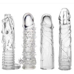 Soft Gel Tpe Penis Sleeves-4Pcs-[Exciting Sexual Experience] Sex Toys For Men And Women Bdsm (#A), Sliver