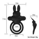 Soft Silicone Rabbit Vibrating Cock Ring With 10 Powerful Vibration Modes For Men Waterproof Penis Ring Rechargeable Vibrator Adult Sex Toys For Male (Black)