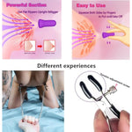 Adjustable Metal Nipple Clamps Entertainment Clip For Women R96 Non-Piercing Nipplerings Clip On Nipple Rings Decorative Clip For Clothing Accessories Suckers (Purple Small&Chain)