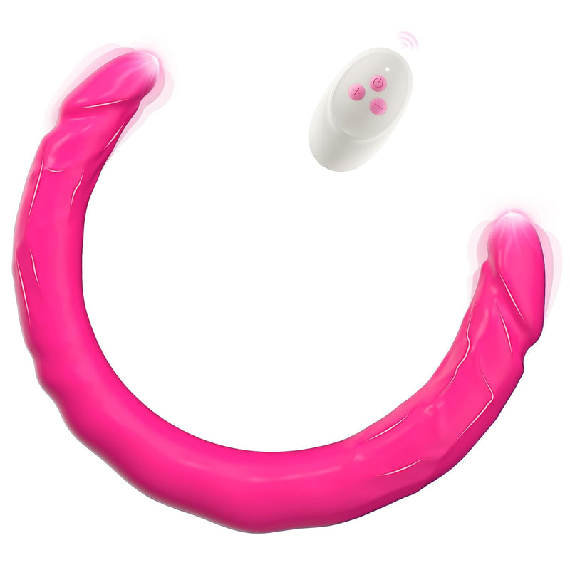 Rosysrosy Double-Ended Vibrator Vibrating Dildo For Couple Sex Toys - 15.7 Inches Strapless G Spot Dildos Silicone Fake Penis With 10 Vibration Remote For Lesbian Anal Play Adult Toys & Games
