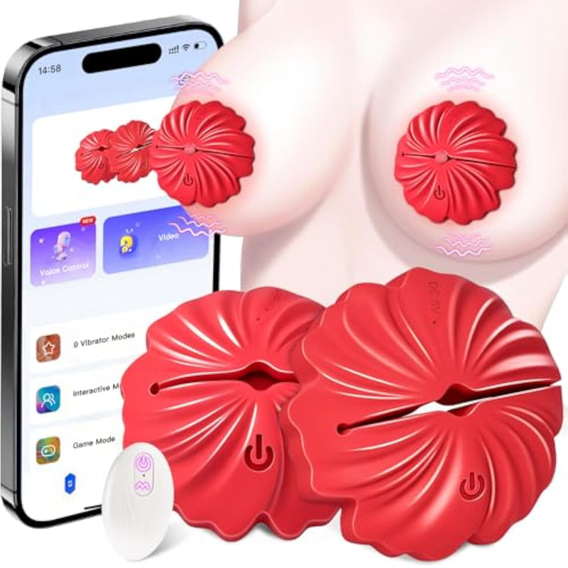 Nipple Toys Vibrator Sex Toys For Women App Remote Control Adult Toys Nipple Clamps 1 Pair Nipple Vibrator With 9 Vibrating Modes Stimulator Sexual Pleasure Tools Nipple Toy For Women Couples