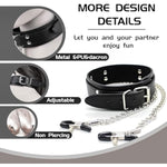 Kinky Couples Nipple Ring Set,Nipple Clips for Adult Play,Adjustable Pressure Non-Piercing Nipple Clips with Chain, Couples Games for Girls Night FACAI8