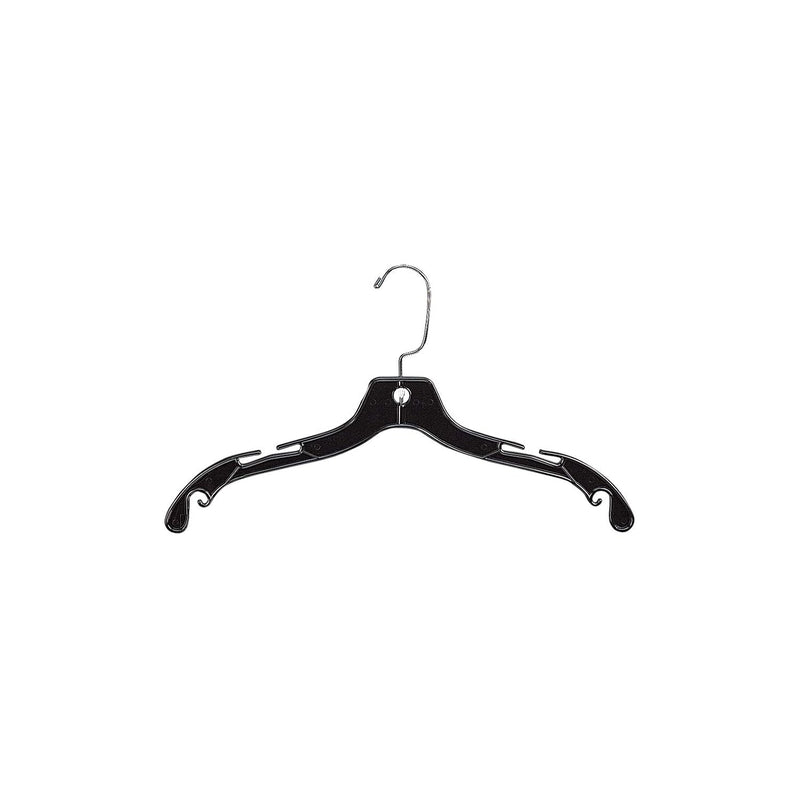 Dress Hangers - Black Plastic - 17 Inch - Case Of 20