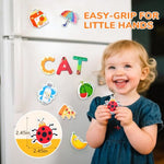 Fridge Magnets For Toddlers – 26 Cute Objects & Uppercase Letters, Large Refrigerator Abc Alphabet Magnets Set For Kids, Preschool Learning Spelling Alphabet Gift Toy For Ages 2+