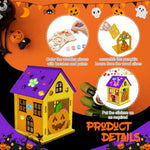 7 Pack Wooden Pumpkin House Craft Kit for Kids DIY Halloween Decoration