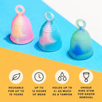 Small Soft Ring Stem Menstrual Cup, 24 ml Peachcup