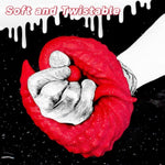 Thrusting Huge Dildo With Handle - Sword-Shaped Anal Dildo For Men Women And Couples, Silicone Adult Sex Toy For Prostate Stimulation & G-Spot, Tentacle Design In Scarlet Unisex (D303-F)