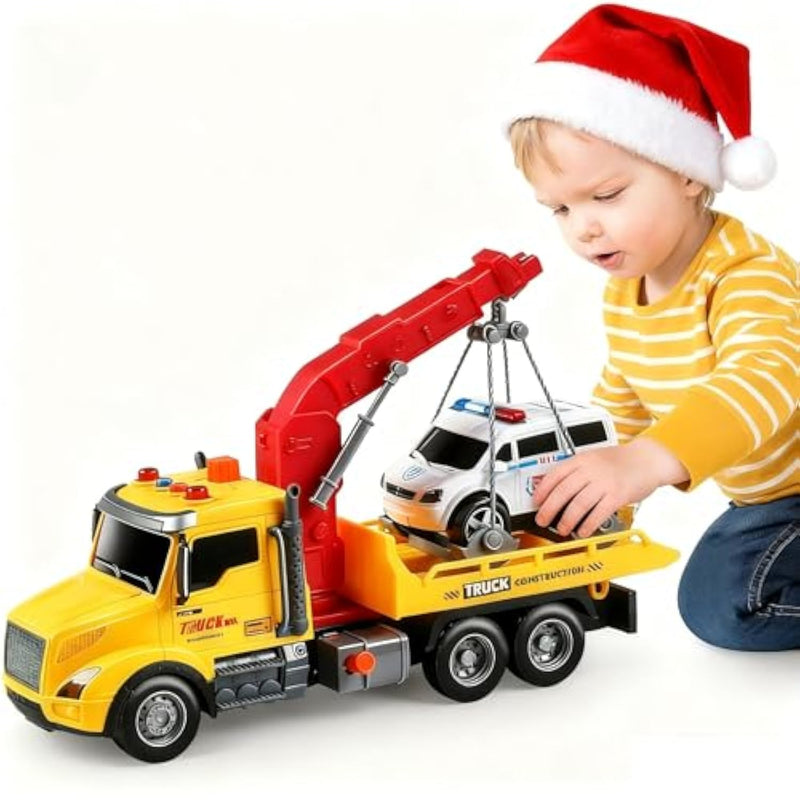 Toddler Boy Toys,Tow Truck Toy For 3 4 5 6 7 Year Old Boys,Friction?Powered Rescue Tow Truck With Lights And Sounds,Birthday Gifts For Boys & Girls