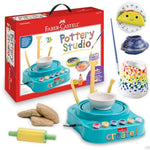 Kids Pottery Studio Kit with Pottery Wheel, Air-Dry Clay, Paints & Sculpting Tools
