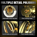 Male Chastity Cage, Zinc Alloy Chastity Device, Integrated Adjustable Ring Cock Cage Lightweight Chastity Cage With Keys Adult Sex Toy For Men (Gold)