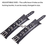 Adjustable Handcuffs Wrist Ankle Bracelets Sm Adult Plush Pu Leather Bondage Fetish Handcuffs Kit Cuff Restraint Set Sex Toy (Wrist)