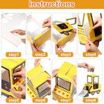 Valentine's Construction Vehicle Mailbox Kit with 33 Excavator Cards for Kids