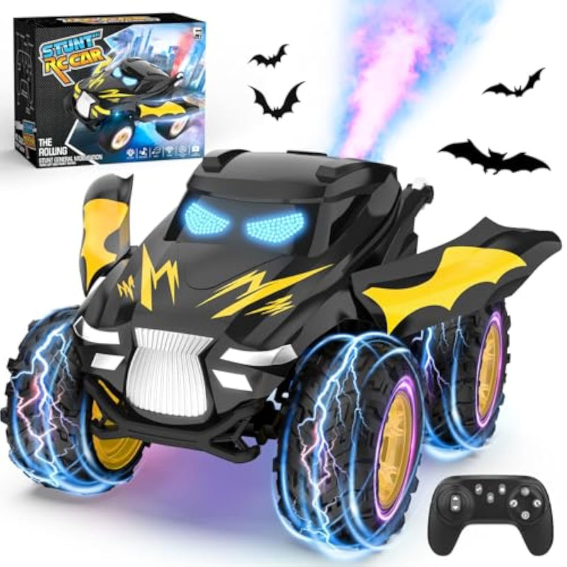Remote Control Car, Rc Cars Stunt Car Toy, 2.4Ghz Rechargeable Rc Cars With Spray And Music, Ideal Birthday Toys For Boys Age 6 7 8 9 10 11 12