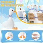 12 Pcs One Silly Goose Party Favors Stuffed Animal Plush Toy 9.8 Inch Goose Plush Soft Stuffed Animal For Birthday Shower Party Supplies Home Decorations(Classic,Blue Plaid)