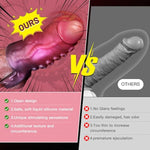 Monster Penis Sleeve Cock Sleeve With Penis Ring, Reusable Penis Extender Male Sex Toys Enhance Male Endurance, Elastic Silicone Penis Pump To Enlarge Prolong For Men & Couples,Red