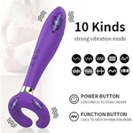 Silicone Vibrating Cock Ring For Men Women G-Spot Rabbit Vibrator With 10 Powerful Vibration Modes Waterproof Rechargeable Clitoral Vagina Penis Stimulator Massager Adult Sex Toy For Couple (Purple)