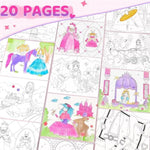 Princess Watercolor Paint Kit with 20-Page Coloring Book & Mess-Free Water Brush