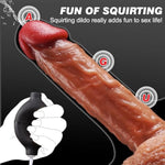 Ejaculating Toy Realistic Squirting Dildo, 8.46" Real Skin Dildo Lifelike Ejaculating Dildos With Strong Suction Cup, Soft Dildos With Curved Shaft And Balls, Adult Sex Toys For Women Men