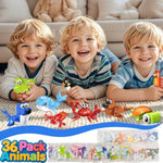 36 Pack Party Favors For Kids?Mini Ocean Animals Building Blocks Set ?Prize Box Toys For Kids Classroom, Easter Birthday Christmas Goodie Bag Fillers, Creative Stem Building Toys For Ages 6-12