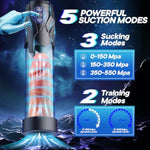 Sex Toys Electric Penis Pump - Automatic Vacuum Dick Pump Male Sex Toys With 3 Powerful Sucking And 2 Training Modes And 3 Penis Ring, Adult Sex Toys For Men Penis Extender Male Masturbator