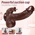 Thrusting Dildo Sex Toys, Vibrating Dildos Adult Sex Toy for Women G Spot with 5 Thrust Realistic Dildo & 9 Tongue Licking Vibrating Modes, Rabbit Vibrators for Female Couples Games (1, Black)