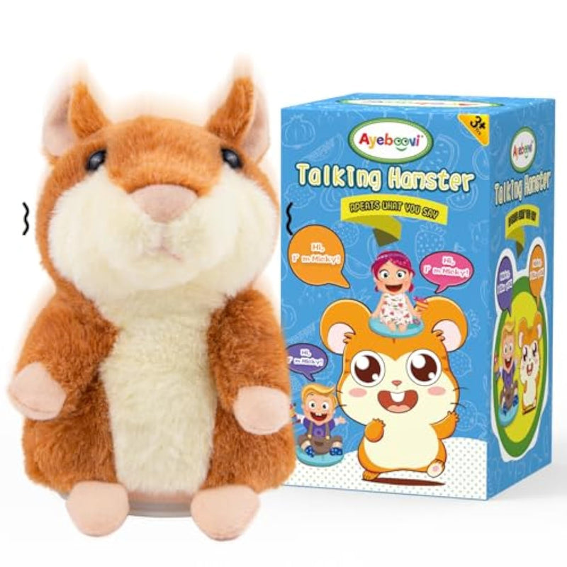Toddler Toys Talking Hamster Repeats What You Say, Kids Toys For 2 3 4 5 6 7 8 Year Old Girls Boys Gift, Christmas Stocking Stuffer For Kid, Interactive Stuffed Animals Autism Toy For Age 2-4