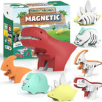 Magnetic Dinosaur Building Toys, Stem Toddler Learning Toys 3D Puzzle Dinosaur For Boys Girls, Educational Magnetic Travel Montessori Toy Dinosaurs, For Kids 3 4 5 6 7