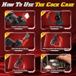 Chastity Cage Sex Toys, Large Male Chastity Device With 7 Sizes Adjustable Rings, Invisible Lock And 2 Keys, Bondage Gear & Accessories Adult Sex Toy For Men Penis Cock Exercise And Abstinence