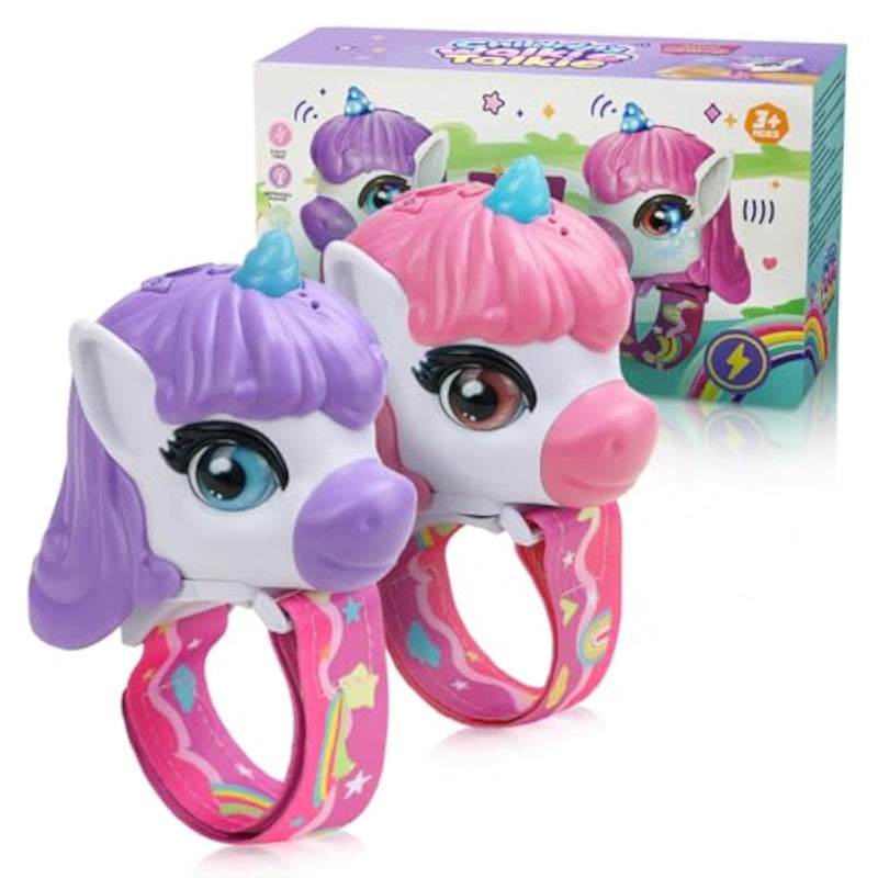Unicorn Walkie Talkies For Kids 2 Pack With Wrist Strap, Toys For Girls Age 3-10, Long Range 2-Way Radios For Camping, Outdoor Adventure, Birthday