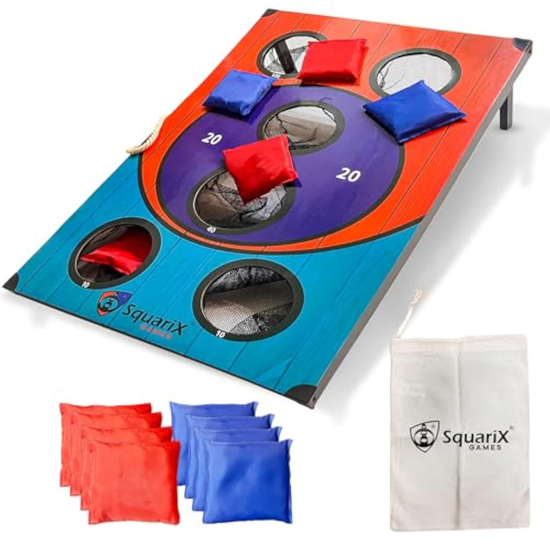 Cornhole Arcade Board Set 3X2 Feet With 8 Bean Bags, Skee Ball Style Toss Game For Adults And Family, Indoor Outdoor Fun For Camping, Parties, Beach And Yard