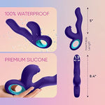 Klio Triple Action Thumping Rabbit Vibrator Sex Toy For Women - Super Soft, 100% Waterproof, G Spot Vibrator Adult Toy With 5 Internal & 3 External Thumping Speeds & 10 Vibration Modes (Dark Purple)