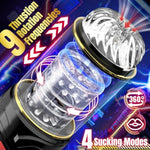 Automatic Male Masturbator Cup Sex Toys For Men With 9 Thrusting & 9 Rotating & 4 Suction Modes-3D Realistic Textured Vagina Hands Free Pocket Pussy Deep Blowjob Stroker For Male Masturbation