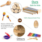 Toddler Musical Instruments International Natural Wooden Music Set For Toddlers And Kids - Eco Friendly Preschool Educational Musical Toys With Storage Bag
