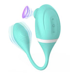 2-in-1 Dual Action G-Spot Massager and Clit Sucker Vibrator, Red
