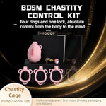 Chastity Cage Set For Men - Lightweight Resin Bdsm Penis Cage With 4 Adjustable Rings, Anal Plug, Lock & Belt - Fully Wrapped Design, Snug Fit, Comfortable Adult Sex Toy
