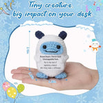 Christmas Appreciation Gift For Boss Coworker Teacher Friend Difference Maker - Crocheted Mini Plush With Courageous Spirit Message Card - Holiday Stocking Stuffer, Office White Elephant Exchange