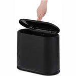 8L Slim Plastic Trash Can 2.1 Gallon Small Narrow Garbage Can With Press Top Lid