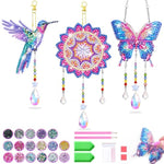 DIY Diamond Art Kits for Kids Ages 8-12, 3 PCS Gem Art Suncatchers for Kids