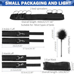 Bondage Restraint Kit 8 Pcs Adjustable Bed Restraints Leather Bondage Sets Adult Sex Toys With Fetish Handcuffs & Ankle Cuff Blindfold & Tickler For Women And Couples