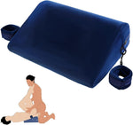 Adjustable Foam Position Pillow with Restraints – Support Cushion for Couples (Blue)