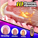 Thrusting Dildo Vibrator Sex Toys - 9.6 Inch Realistic Huge Dildo With 10 Thrusting & Vibrating & Heating Modes, Suction Cup Silicone Dildos Adult Toys For Anal G-Spot Stimulation Men Women & Couples