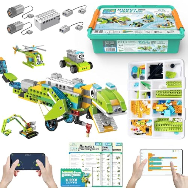 Coding Robot Kit For Kids Ages 6+, 200+ In 1 App Control Dinosaur Robot Toy, Educational Scratch Program Robotic Kit With 47 Video Courses, Toy For Boys Girls(600 Blocks)